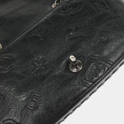 Pre Owned Chanel Black Calfskin Icon Shoulder Bag