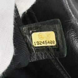 Pre Owned Chanel Black Calfskin Icon Shoulder Bag