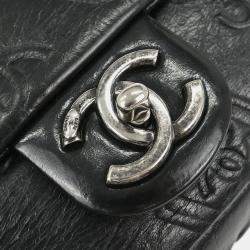 Pre Owned Chanel Black Calfskin Icon Shoulder Bag