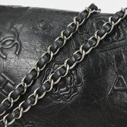Pre Owned Chanel Black Calfskin Icon Shoulder Bag