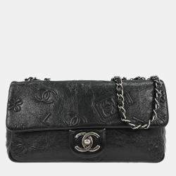 Pre Owned Chanel Black Calfskin Icon Shoulder Bag