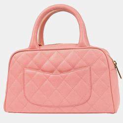 Pre Owned Chanel Pink Calfskin Bowling Bag