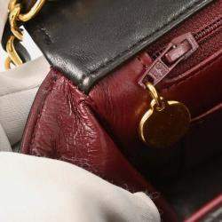 Pre Owned Chanel Black Lambskin Small Diana Shoulder Bag
