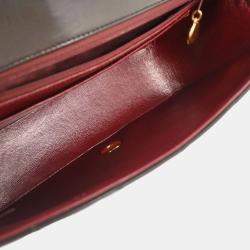 Pre Owned Chanel Black Lambskin Small Diana Shoulder Bag