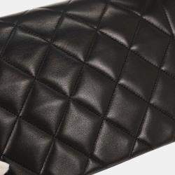 Pre Owned Chanel Black Lambskin Small Diana Shoulder Bag