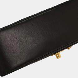 Pre Owned Chanel Black Lambskin Small Diana Shoulder Bag