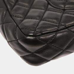 Pre Owned Chanel Black Lambskin Valentine East West Shoulder Bag