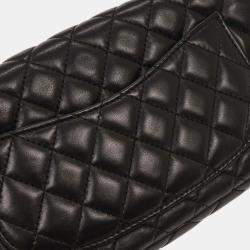 Pre Owned Chanel Black Lambskin Valentine East West Shoulder Bag