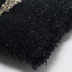 Pre Owned Chanel Black Tweed Rocket Embellished Shopper Tote
