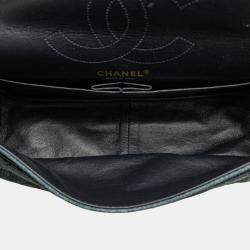 Pre Owned Chanel Blue Reissue 2.55 Quilted Denim Double Flap 226