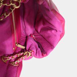 Pre Owned Chanel Dark Pink Lambskin Medium Simply Flap Bag