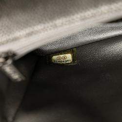 Pre Owned Chanel Grey Mini Rectangular Classic Metallic Caviar Single Flap