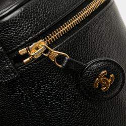 Pre Owned Chanel Black CC Caviar Vanity Bag