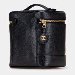 Pre Owned Chanel Black CC Caviar Vanity Bag