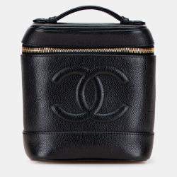 Pre Owned Chanel Black CC Caviar Vanity Bag
