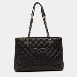 Pre Owned Chanel Black Caviar Grand Shopping Tote