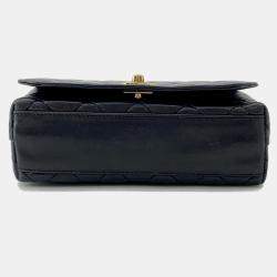 Pre Owned Chanel Full Flap Matelasse Black Lambskin Shoulder Bag