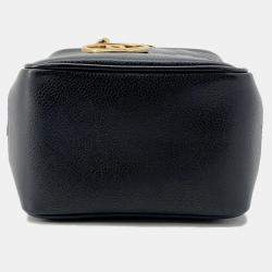 Pre Owned Chanel Matelasse Black Caviar Leather Chain Vanity Bag
