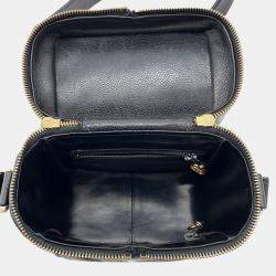 Pre Owned Chanel Matelasse Black Caviar Leather Chain Vanity Bag