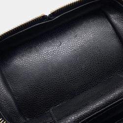 Pre Owned Chanel Matelasse Black Caviar Leather Chain Vanity Bag