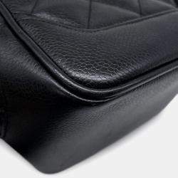 Pre Owned Chanel Matelasse Black Caviar Leather Chain Vanity Bag