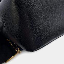 Pre Owned Chanel Matelasse Black Caviar Leather Chain Vanity Bag