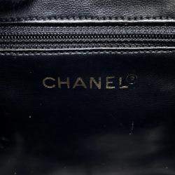 Pre Owned Chanel Matelasse Black Caviar Leather Chain Vanity Bag