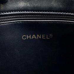 Pre Owned Chanel Cc Logo Chaintote Bag Black Lambskin