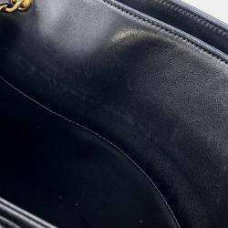 Pre Owned Chanel Cc Logo Chaintote Bag Black Lambskin