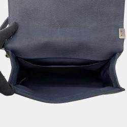 Pre Owned Chanel Boy Chanel Chain shoulder Bag Navy Caviar Leather Size 25