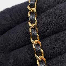Pre Owned Chanel Matelasse Chain Wallet Black Caviar Leather