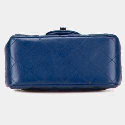 مملوكة مسبقًا Chanel Blue Mini Square Classic Lambskin Single Flap