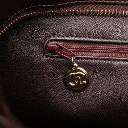 Pre Owned Chanel Burgundy Caviar Medallion Tote