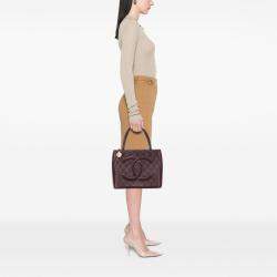 Pre Owned Chanel Burgundy Caviar Medallion Tote