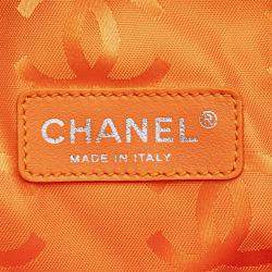 Pre Owned Chanel Beige Quilted Lambskin Cambon Ligne Flat Tote