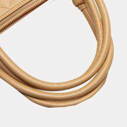 Pre Owned Chanel Beige Quilted Lambskin Cambon Ligne Flat Tote