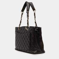 Pre Owned Chanel Black Caviar Grand Shopping Tote