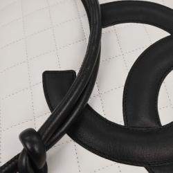Pre Owned Chanel White Calfskin Cambon Ligne Tote Handbag