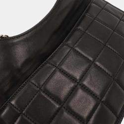 Pre Owned Chanel Black Lambskin Choco Bar Chain Handbag