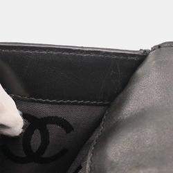 Pre Owned Chanel Black Lambskin Choco Bar Chain Handbag