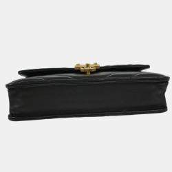 Pre Owned Chanel Black Lambskin Chevron WOC Wallet On Chain