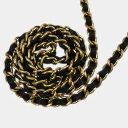 Pre Owned Chanel Black Lambskin Chevron WOC Wallet On Chain