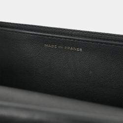 Pre Owned Chanel Black Lambskin Chevron WOC Wallet On Chain