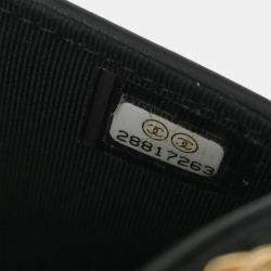 Pre Owned Chanel Black Lambskin Chevron WOC Wallet On Chain