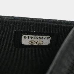 Pre Owned Chanel Black Calfskin Chevron Classic WOC Wallet On Chain
