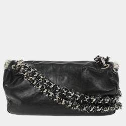 Pre Owned Chanel Black Lambskin Shoulder Bag