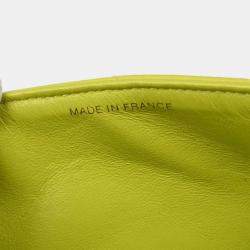 Pre Owned Chanel Light Green Lambskin Medium Diana Shoulder Bag