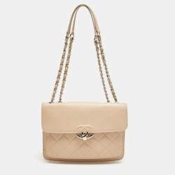 Pre Owned Chanel Blush Pink Quilted Leather Small CC Box Flap Bag