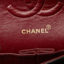 Pre Owned Chanel Black Medium Classic Lambskin Double Flap