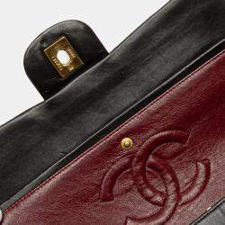 Pre Owned Chanel Black Medium Classic Lambskin Double Flap